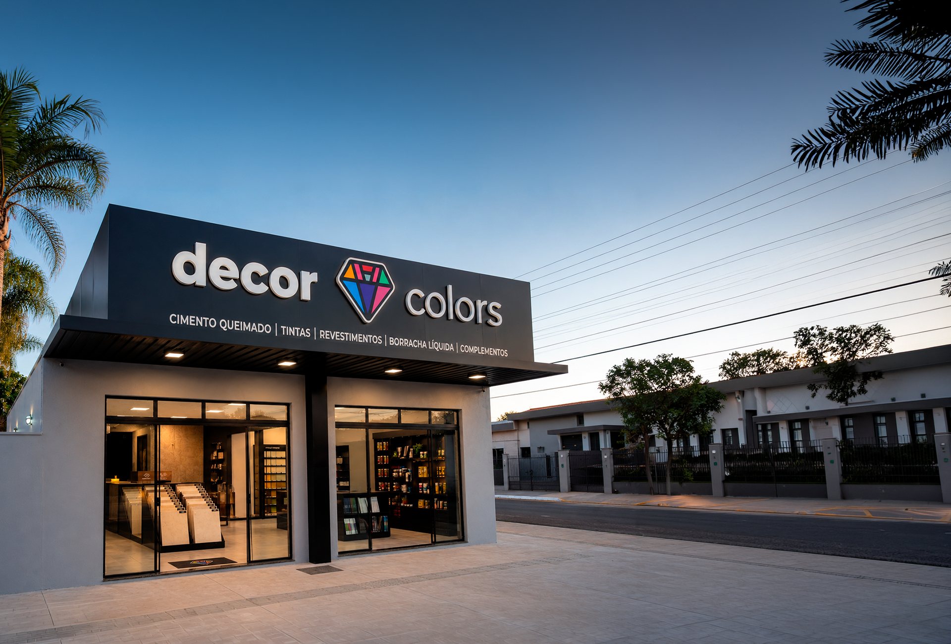Loja Decor Colors ao entardecer